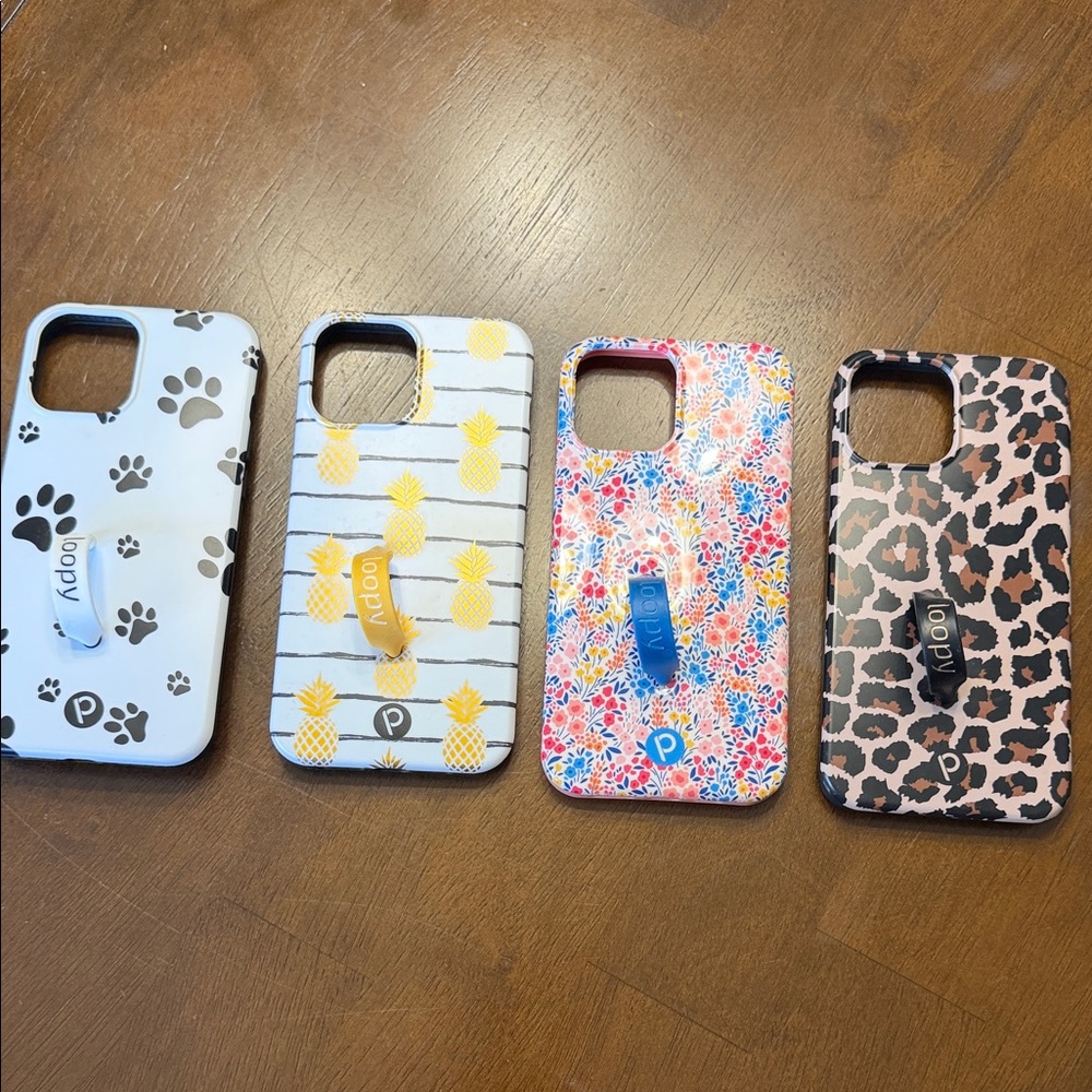 iPhone 12 Pro Max collection of 4 loopy cases.